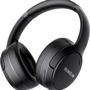 RUNOLIM Hybrid Active Noise Cancelling Headphones, Wireless Over Ear Bluetooth Headphones with Microphone, 70H Playtime, Foldable Headphone with HiFi Audio, Deep Bass for Home Travel Office