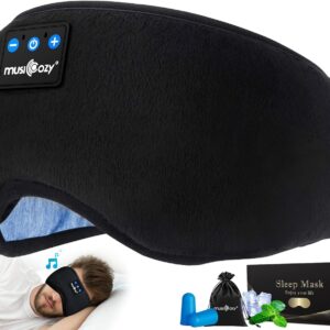 MUSICOZY Sleep Headphones Bluetooth 5.4 Headband Sleeping Eye Mask for Mom Women Men Wireless Music Earbuds Earphones for Side Sleepers Built-in HD Speakers Cool Gadgets Unique Gifts