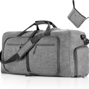 Vomgomfom 65L/85L/115L Foldable Travel Duffle Bag, Lightweight Checked Luggage with Shoe Compartment, Water-Resistant Weekender Overnight Bag for Men & Women
